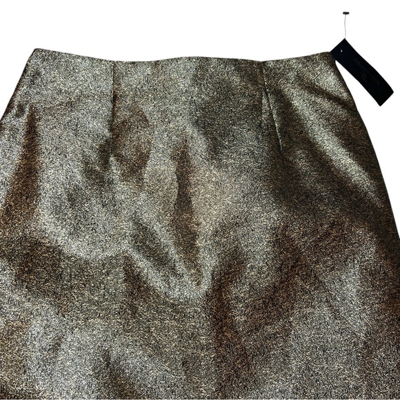 Worthington Gold Pebble Metallic Shimmer Pencil Holiday Celebration Classy Skirt - Picture 8 of 15